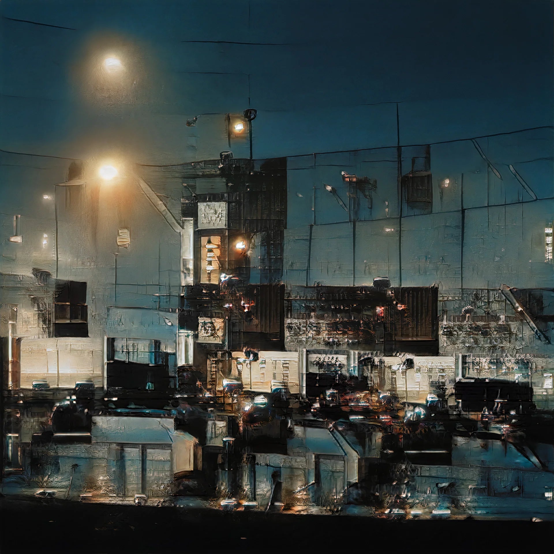 A dream like city generated by a generative adversarial network (GAN) AI algorithm, trained on photography by AI Artist Ivona Tau.