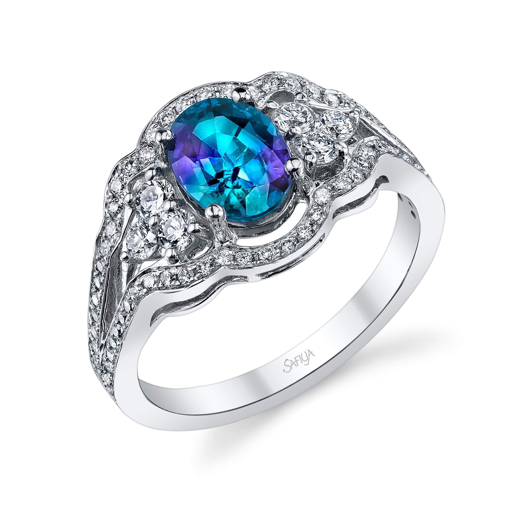 Regal Paradise 14K White Gold Alexandrite Ring – Safiya Alexandrites