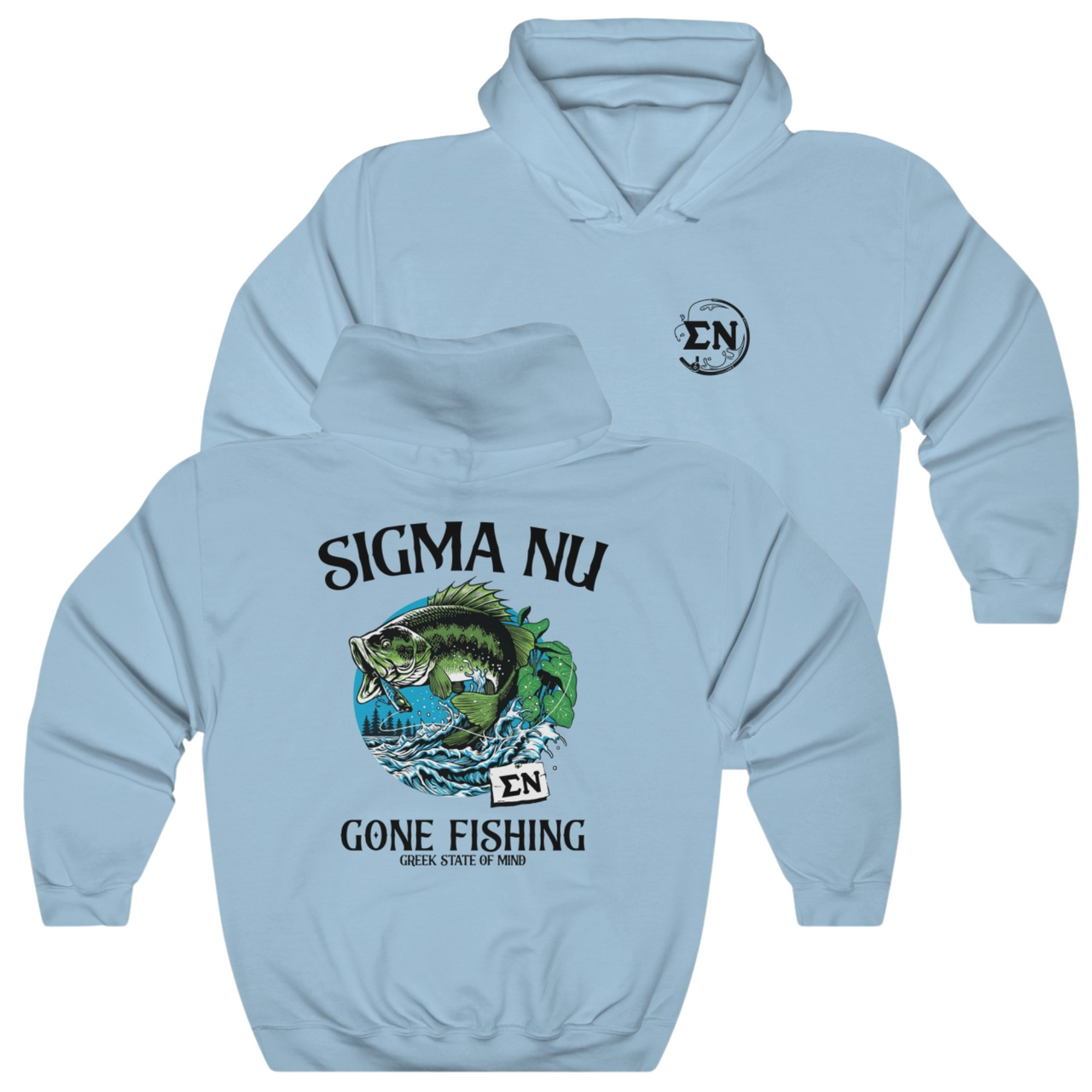 Sigma Nu Graphic T-shirt Gone Fishing 