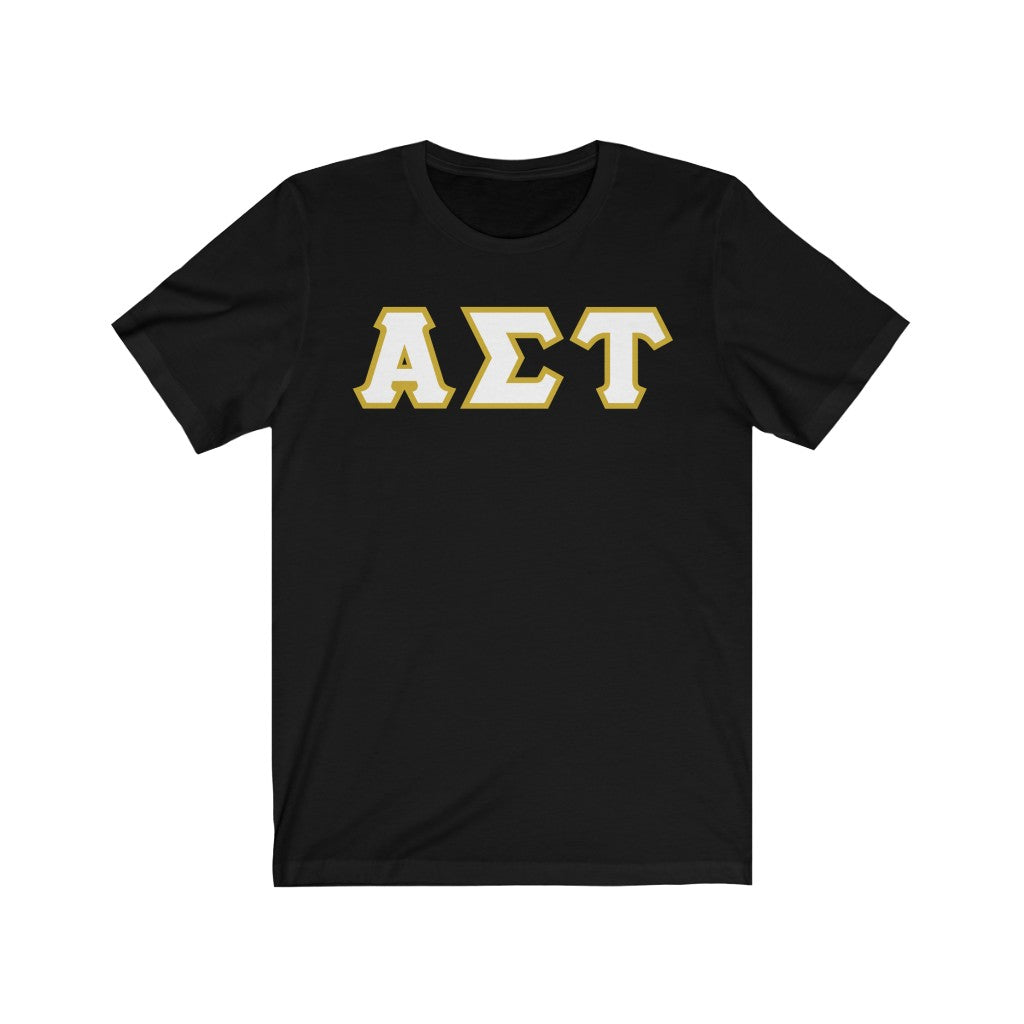 AST Printed Letters | Black with White Border T-Shirt