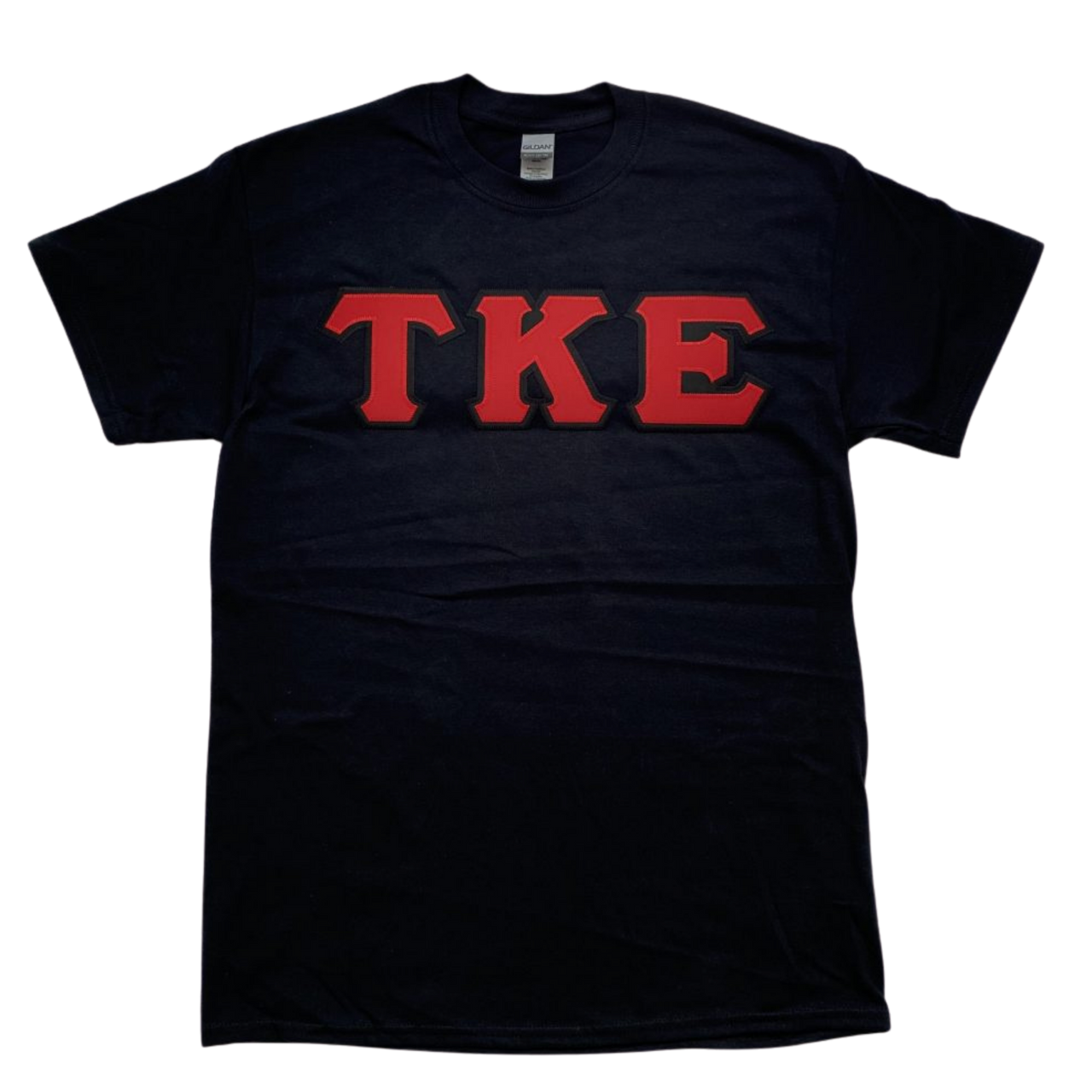 Tau Kappa Epsilon Stitched Letter Black Black with Red Bor | T-Shirt 