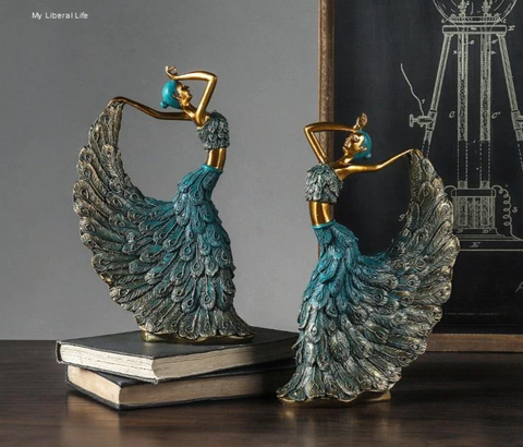 Peacock Dancer Figurines - Modern Home Decor