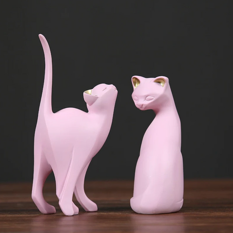 Abstract Pink Cat - Unique Cat Art