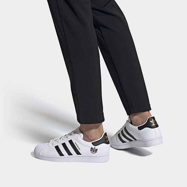 adidas superstar womens black and gold