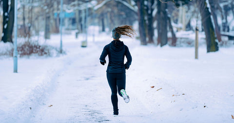 Someone running in the winter 
