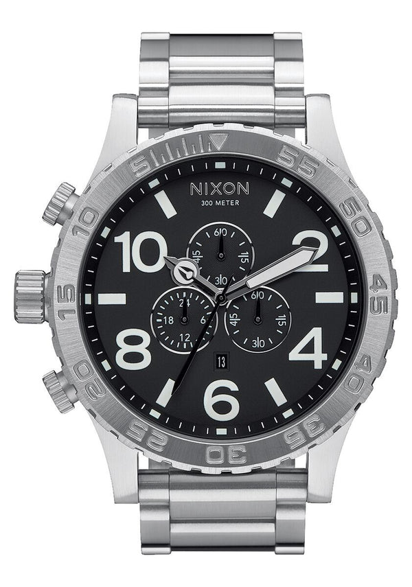 未使用】NIXON 48-20 CHRONO SILVER/BLACK-