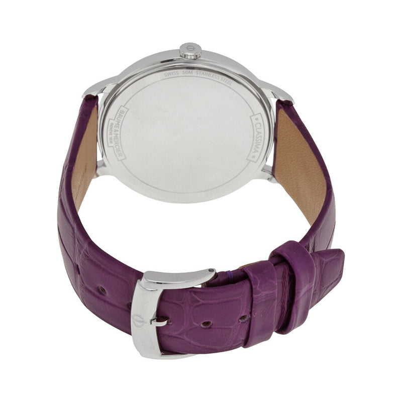 Baume et Mercier Classima White Dial Purple Leather Ladies Watch 10224#MOA10224 - Watches of America #3