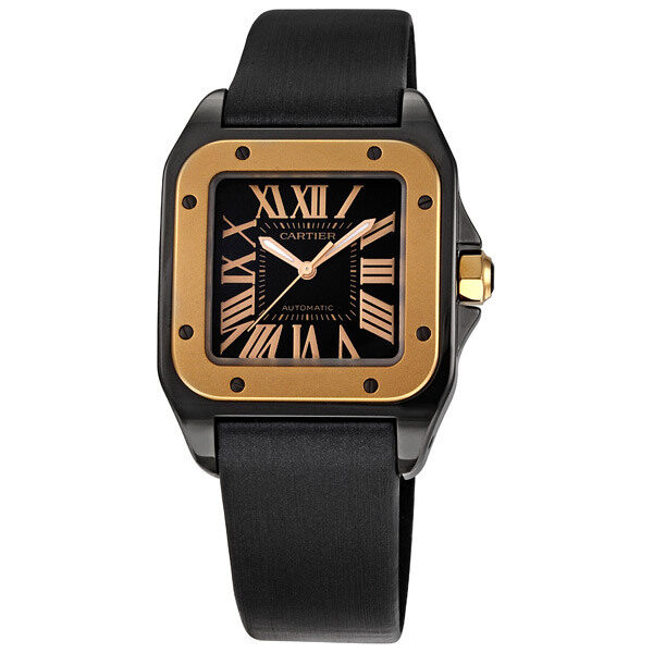 cartier santos 100 pink gold medium watch