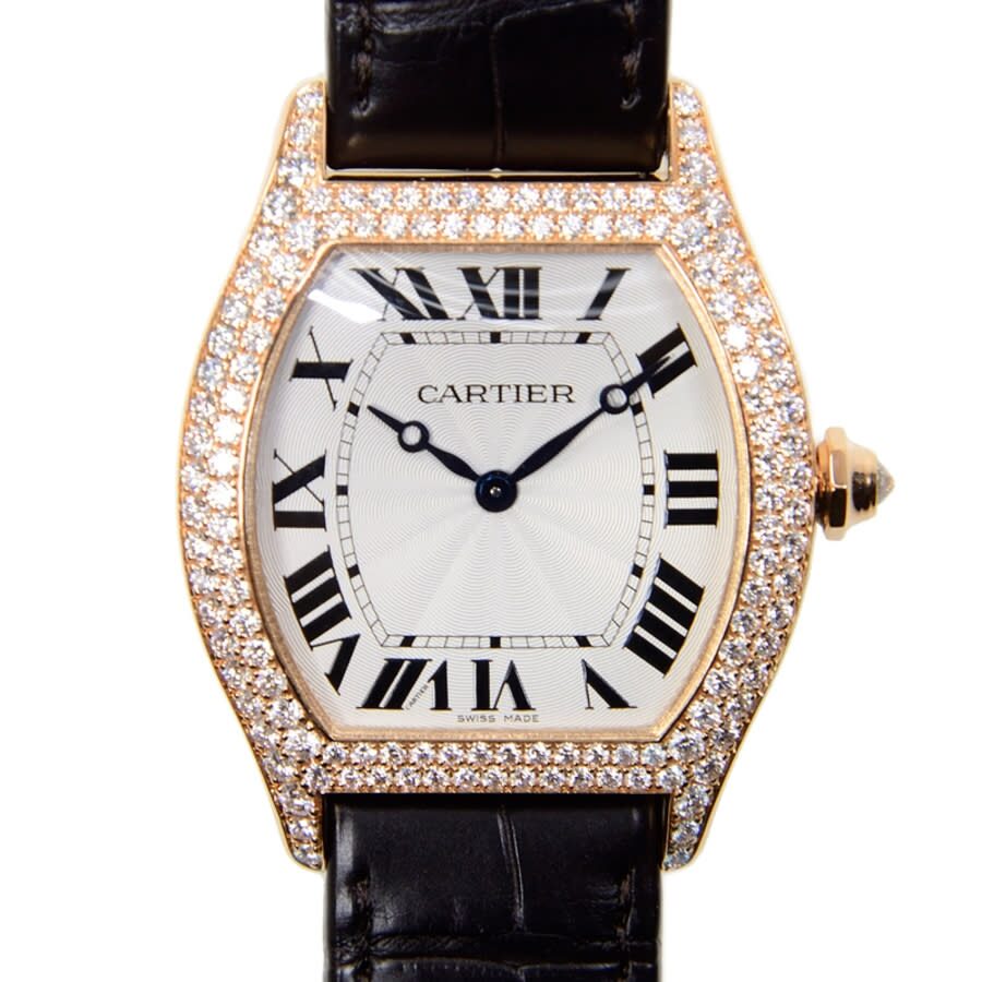 cartier all diamond mens watch