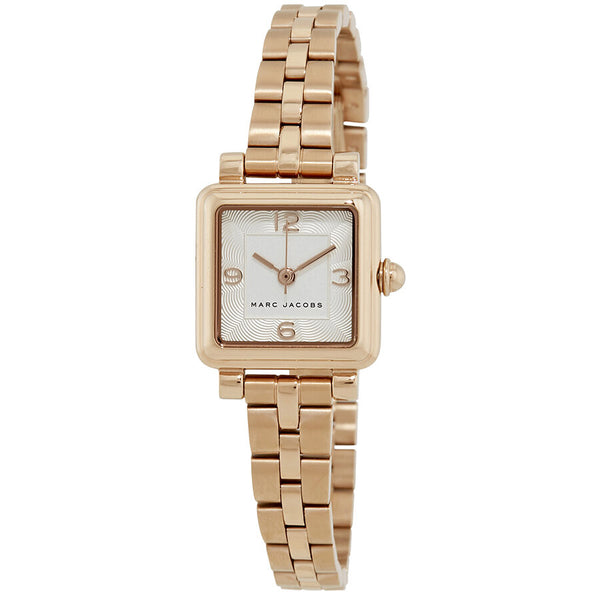 marc jacobs vic silver dial ladies rose gold tone watch