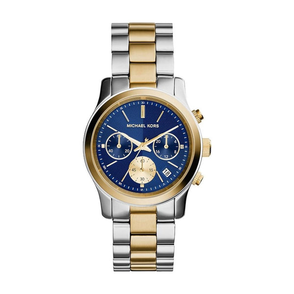 MICHAEL KORS MK6141 Parker Blue Chronograph Dial Two Tone Steel Womens Watch  $109.99 - PicClick