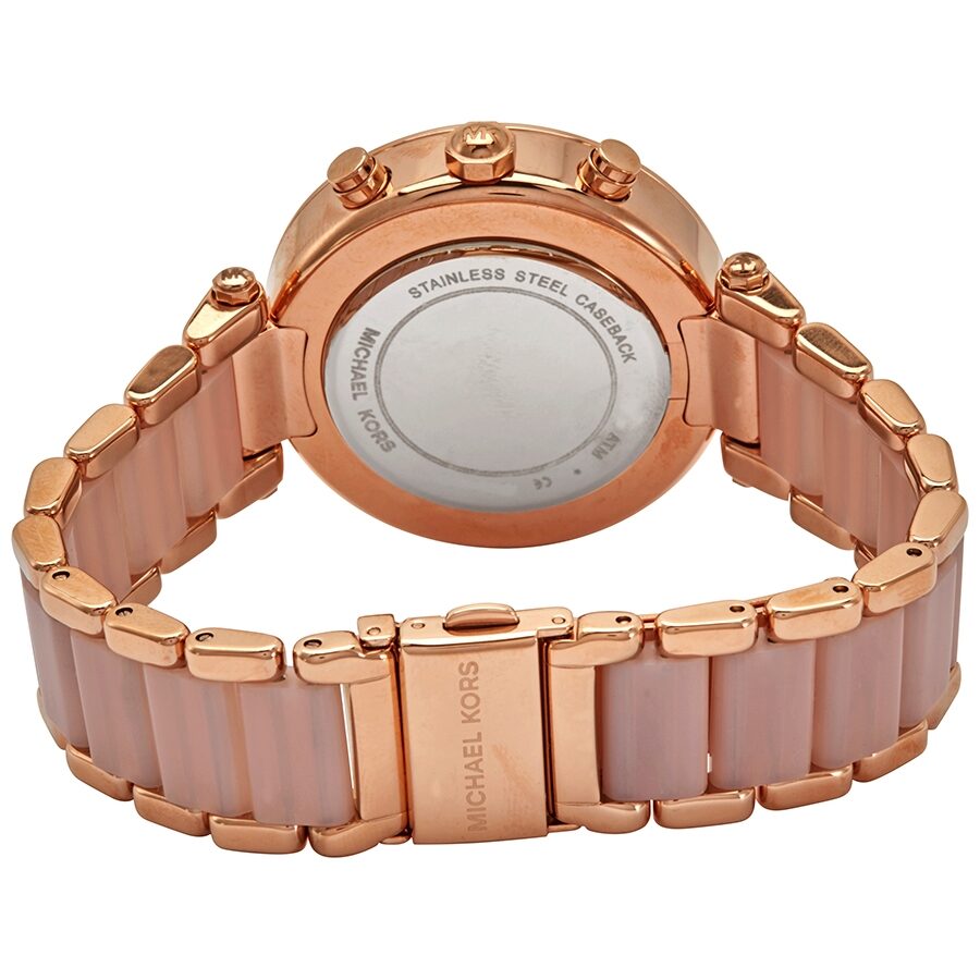 michael kors parker blush dial ladies watch