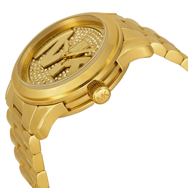 Michael Kors Camille Crystal Encrusted Gold Ion-plated Ladies Watch MK –  Watches of America