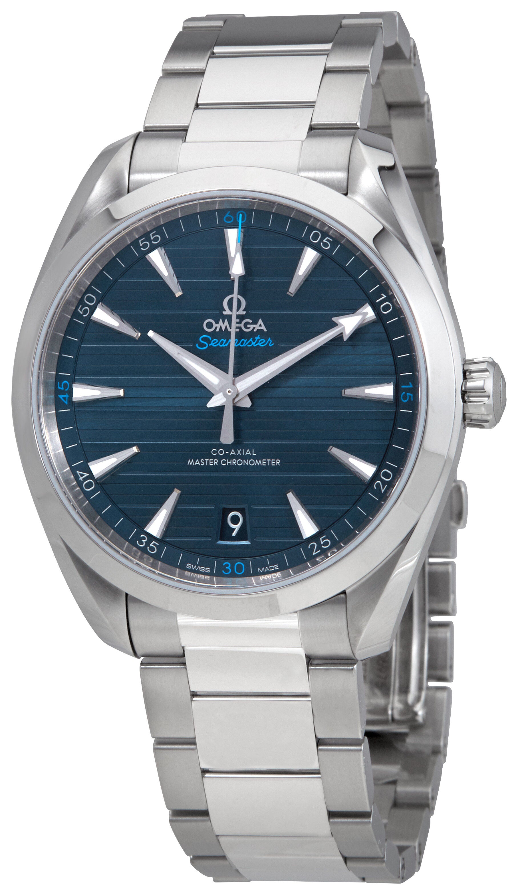 omega seamaster automatic blue dial men's watch