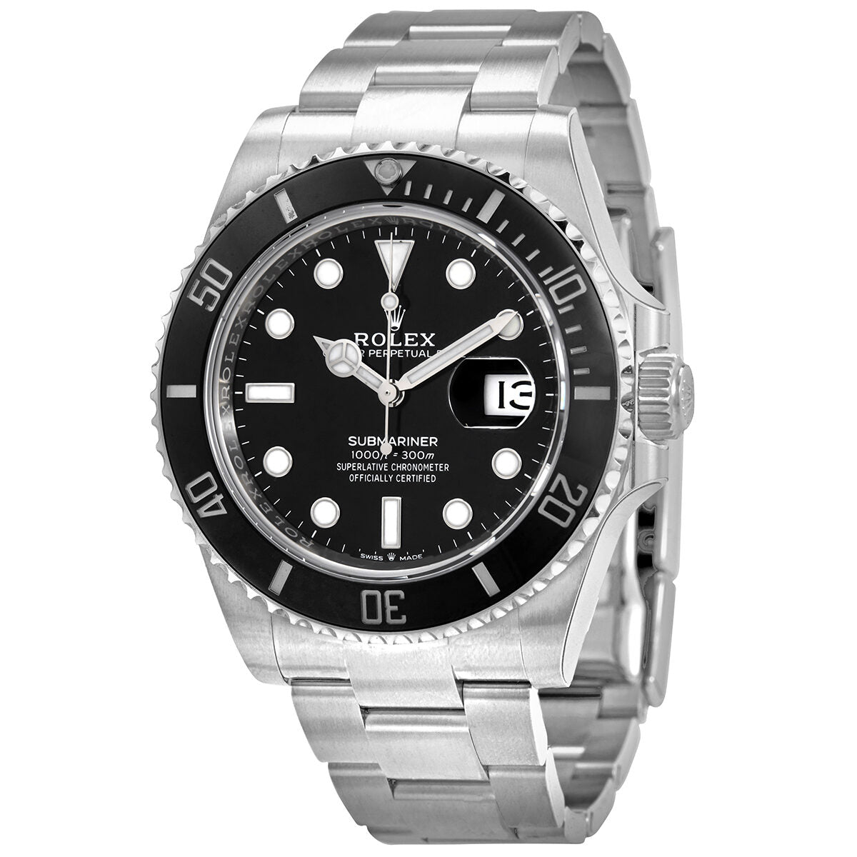 rolex submariner automatic black dial men's watch