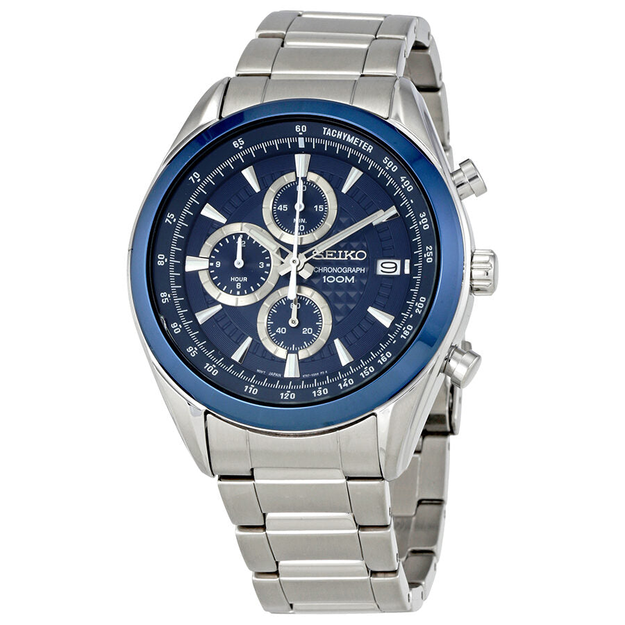 Seiko Chronograph Blue Dial Men's Watch SSB177P1 – Watches of America