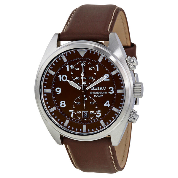 Seiko Chronograph Brown Dial Men's Watch SNN241 – Watches of America