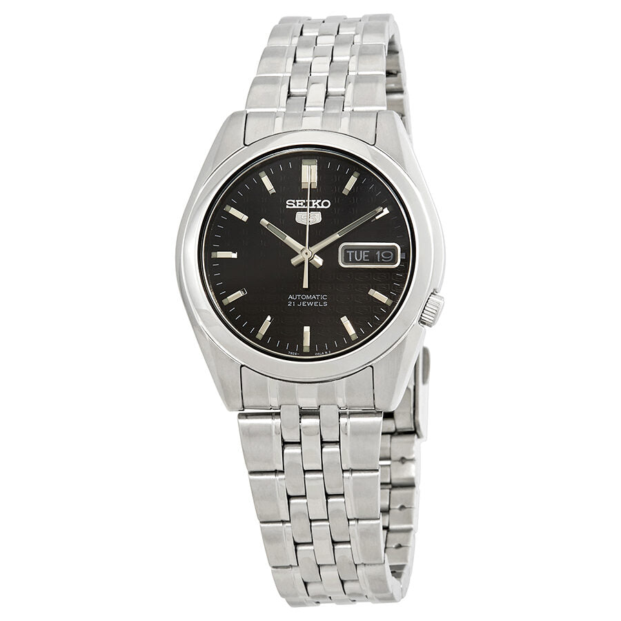 Seiko Series 5 Automatic Black Dial Men's Watch SNK361 – Watches of America
