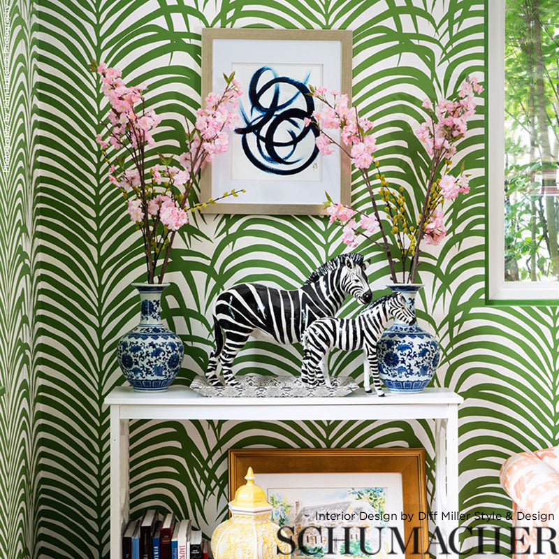 Zebra Palm Wallpaper by Schumacher