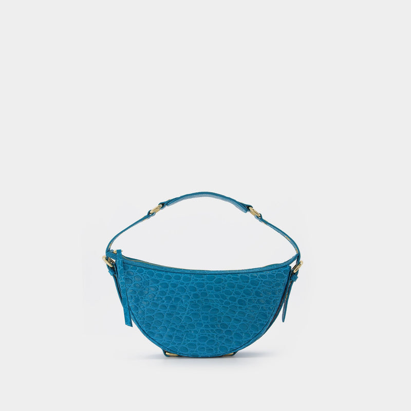 Tasche Gib aus kroko-geprägtem Leder in blau