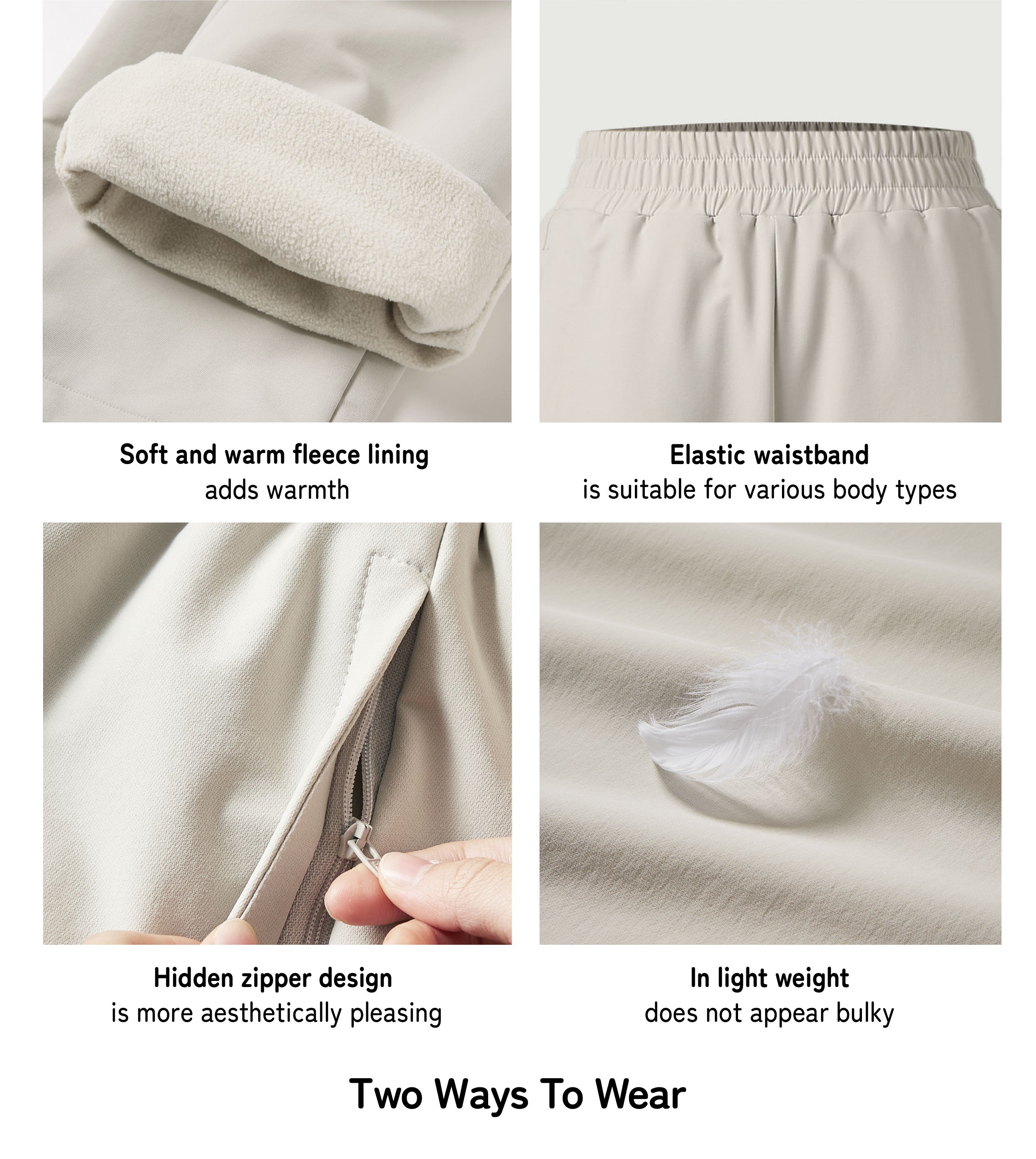 Ogl Water-Proof Fleece-Lined Elastic Waist Pant – OGLmove