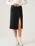 Cashsoft Wrap Midi Skirt