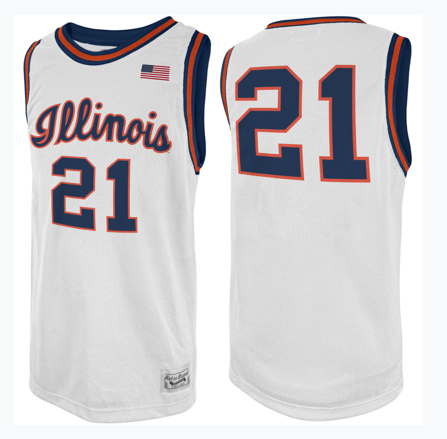 Illinois Fighting Illini Throwback Jersey Original Retro Brand