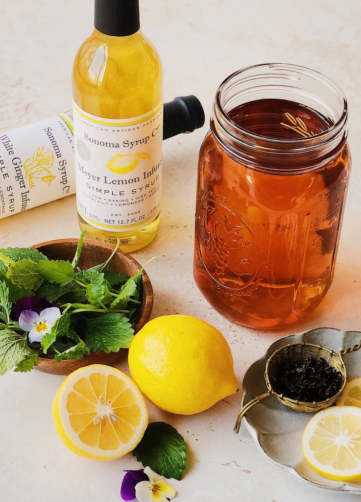 Meyer Lemon and Ginger cold brew iced tea