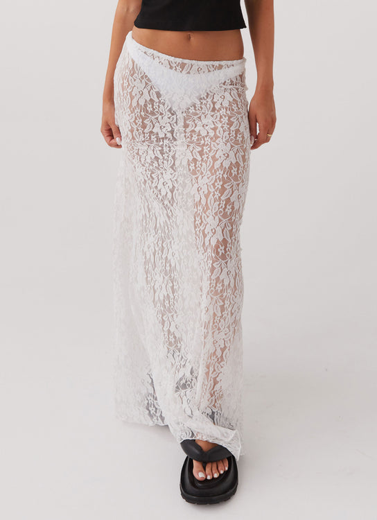 Florentina Lace Maxi Skirt - Ivory Tea – Peppermayo