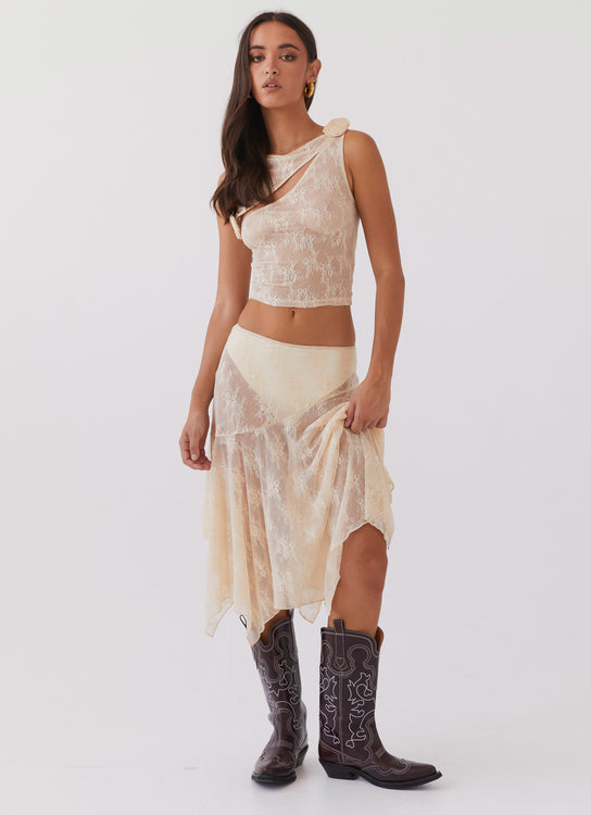 Florentina Lace Maxi Skirt - Ivory Tea – Peppermayo US