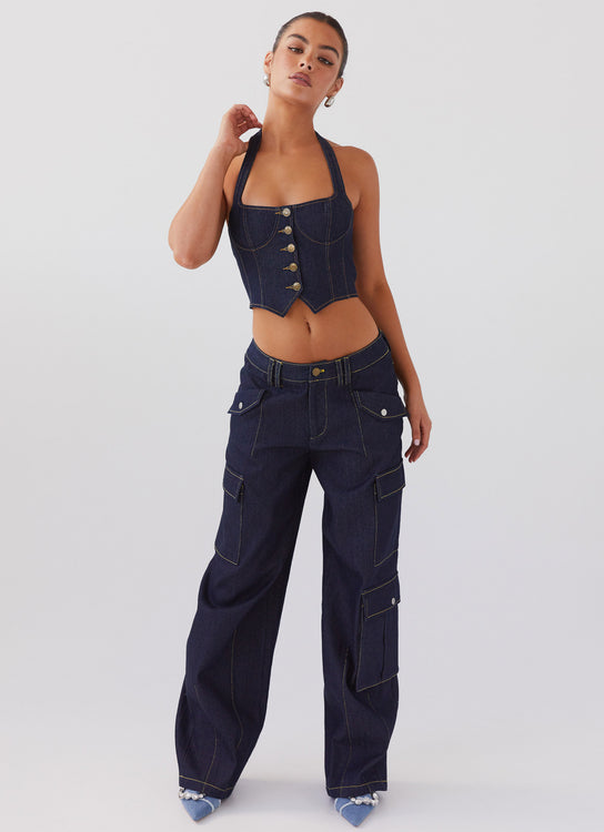 New York Nights Bustier Top - Indigo – Peppermayo US