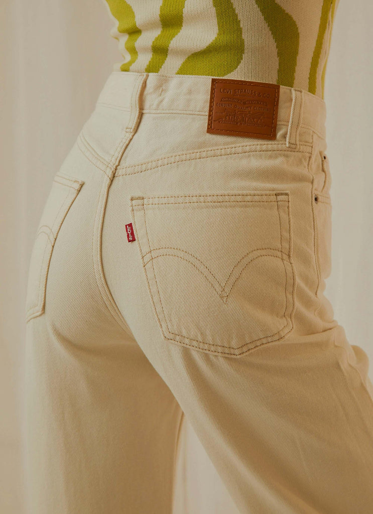 levi's high loose jeans cream