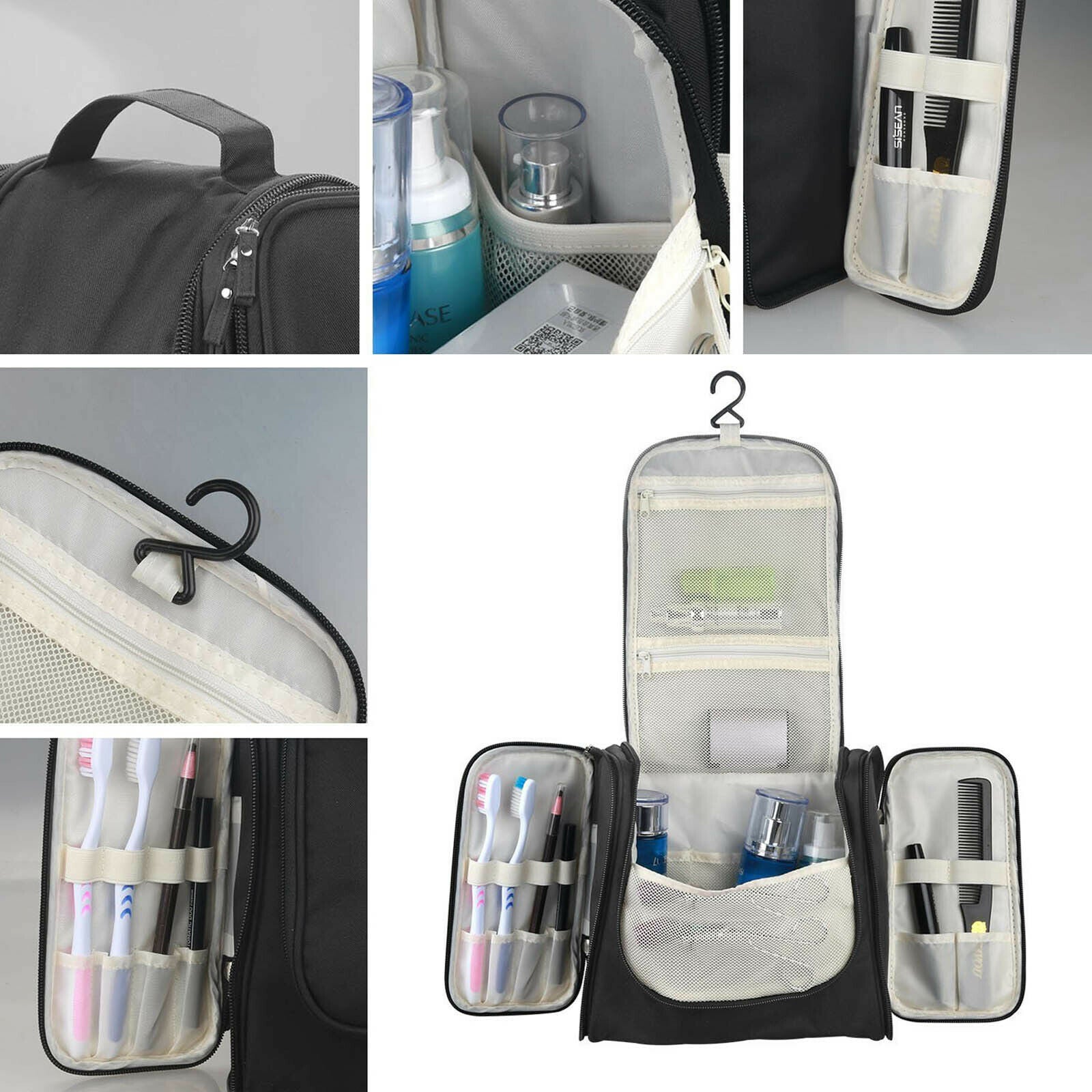 Leak Proof Travel Bags for Toiletries with Hanging Hook & Pro Inner Or ...