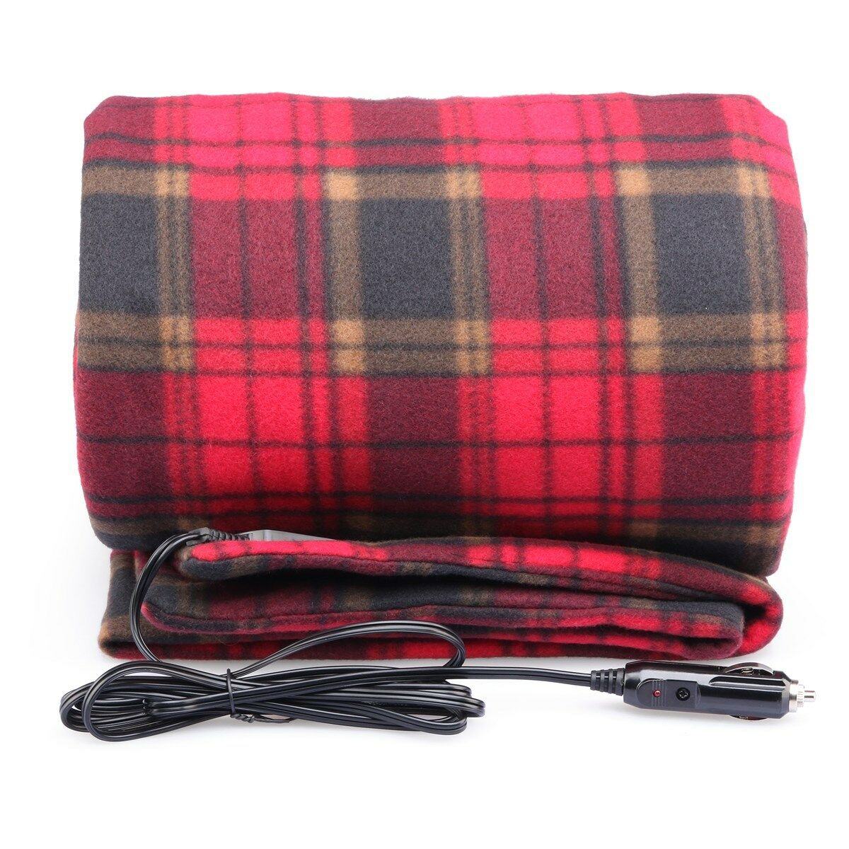 Electric 12V Heated Car Blanket Travel Rug Soft Caravan Fleece Volt Ca ...