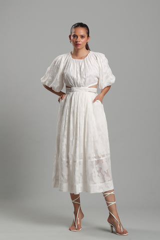 Florence white cut out midi dress