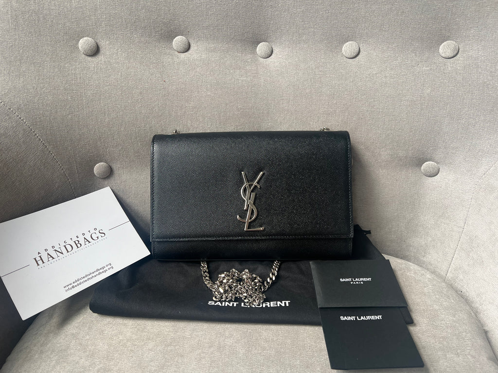  YSL Yves Saint Laurent Belle de Jour Clutch de cuero para mujer  - Negro, Negro - : Ropa, Zapatos y Joyería