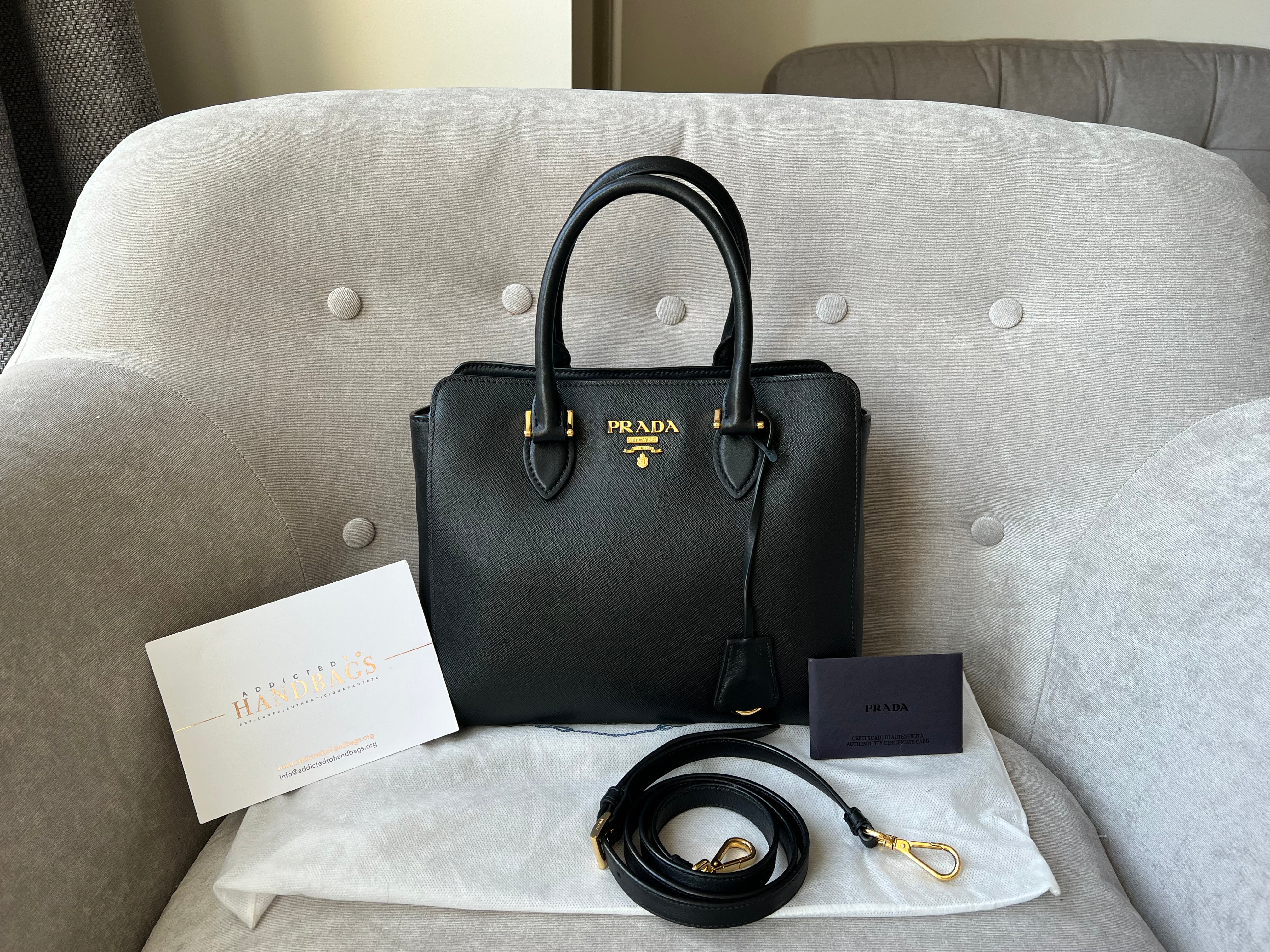 Prada Black Saffiano Soft C Nero Tote – Addicted to Handbags