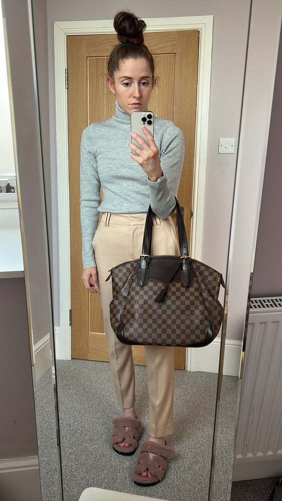 Shop for Louis Vuitton Damier Ebene Canvas Leather Verona PM Bag