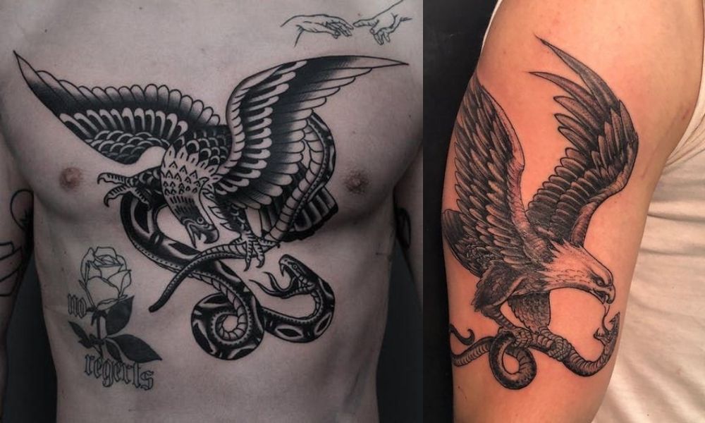 Tatouage Serpent et Aigle