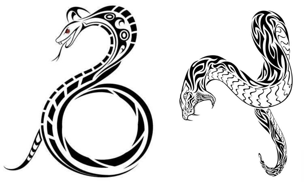 Tatouages de Serpent Tribaux