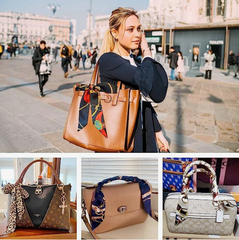 Silk scarf on a handbag