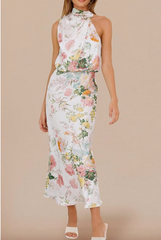 Floral, whimsical cocktail dress for women