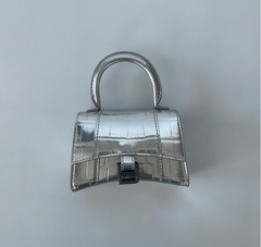 Balenciaga Mini Hourglass Handbag in Silver