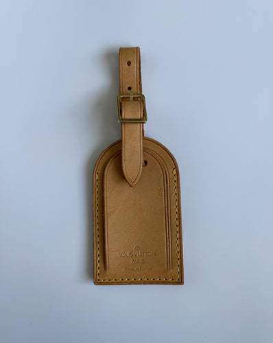 Louis Vuitton LV Vintage small luggage name tag Handle vachetta leather  EB-249
