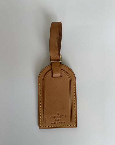 Louis Vuitton Vachetta Luggage Tag and Loop with Dust Bag at 1stDibs