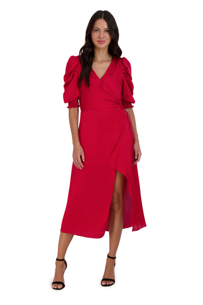 Sophisticated 3/4 Sleeves Satin Dress