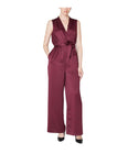 V-neck Sleeveless Tie Waist Waistline Jumpsuit