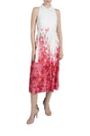 Sleeveless Floral Print Tie Waist Waistline Spring Summer Collared Shirt Midi Dress