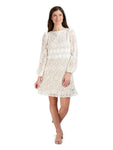 Gathered Lace Dress With Ruffles