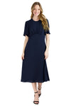 A-line Round Neck Fitted Fit-and-Flare Dress